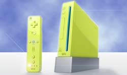 nintendo wii and controller green